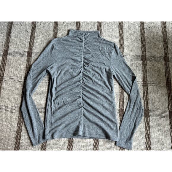 Veronica Beard Theresa Ruched Turtleneck Sweater Gray Women’s Large - Picture 1 of 10